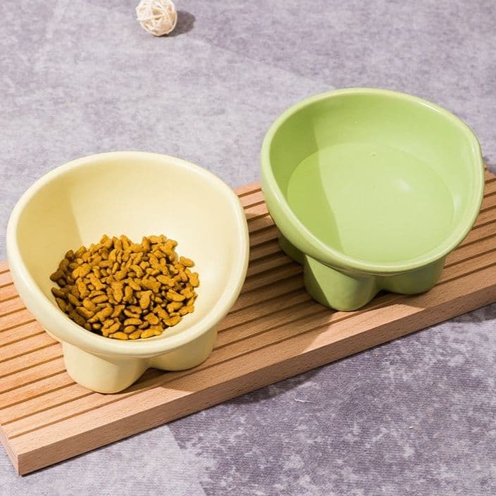 ペット食器 傾斜台座付き高温焼成陶器ペット食器
