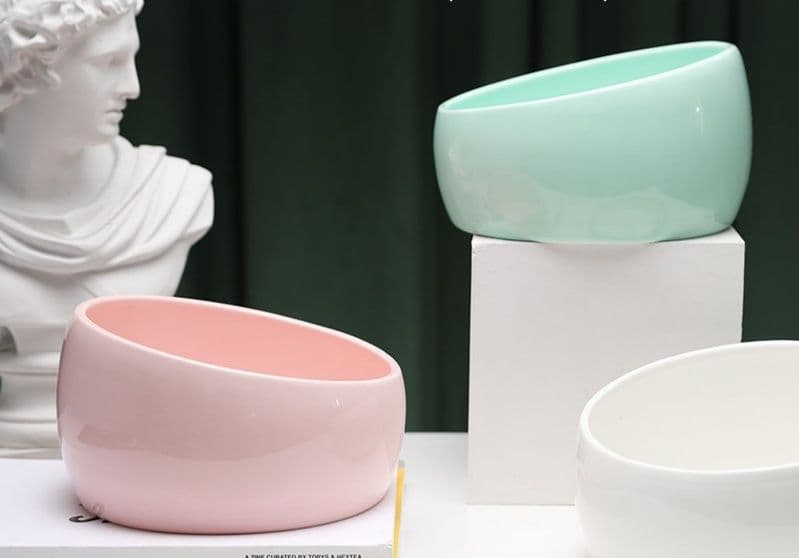 ペット食器 傾斜型陶器ペット食器 超大口径ボウル