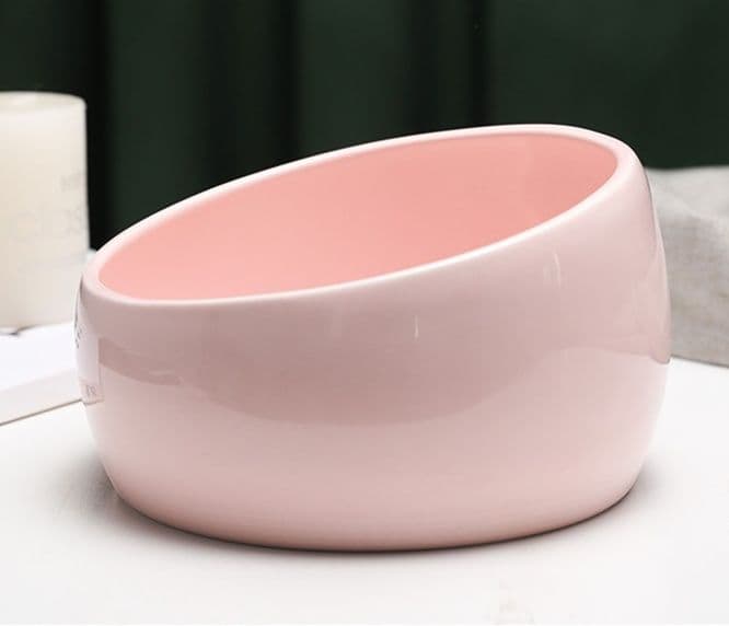 ペット食器 傾斜型陶器ペット食器 超大口径ボウル