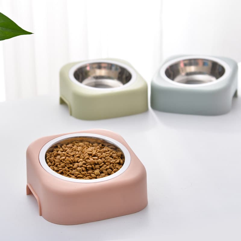 ペット食器 斜口防打翻傾斜台座付き首楽ペット食器