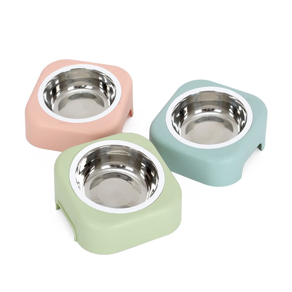 ペット食器 斜口防打翻傾斜台座付き首楽ペット食器