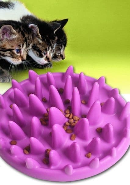 ペット食器 猫用ゆっくり食べさせる早食い防止食器