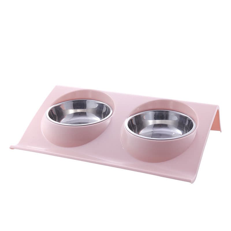 ペット食器 傾斜台座付き防水二段式ペット食器