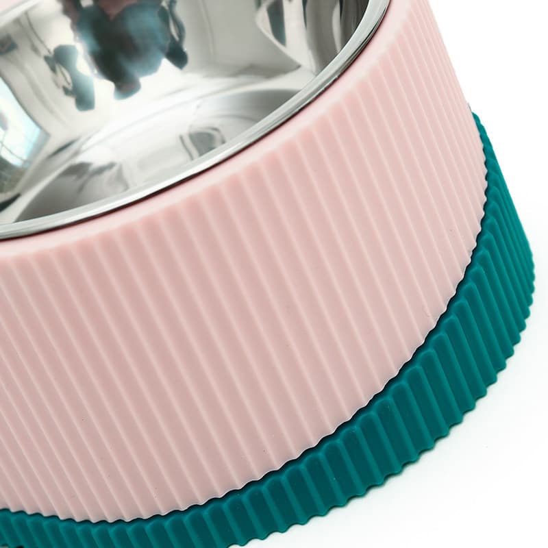 ペット食器 波紋型ステンレス二個組ペット食器