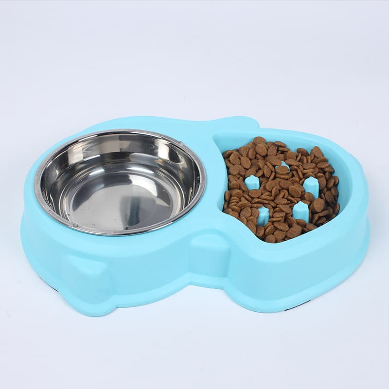 ペット食器 二碗組み合わせ早食い防止ペット食器